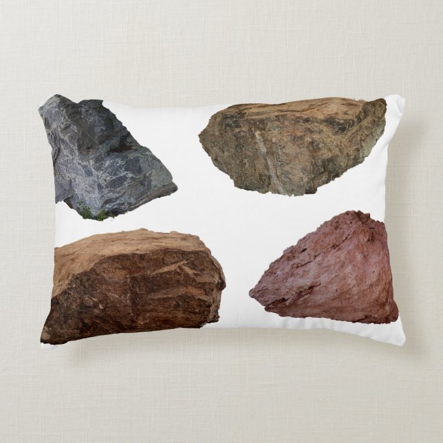 Rocks granite limestone stones decorative cushion (Front)
