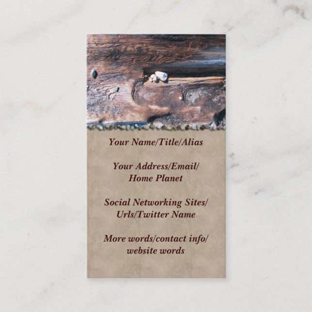 Rocks In Log Business Card (Front)