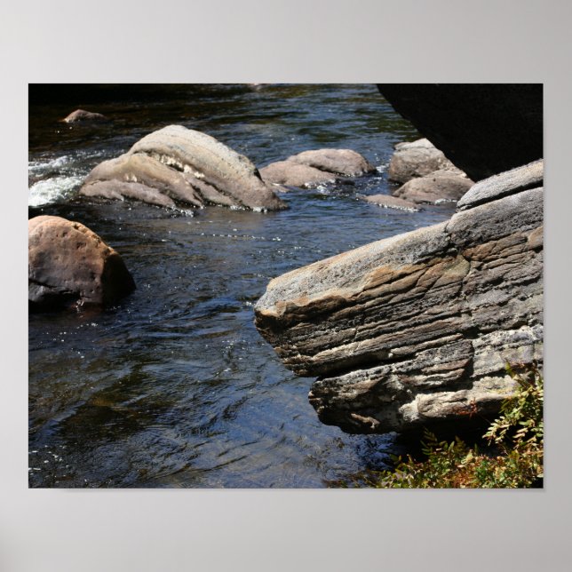 Rocks In Stream Nature Poster (Front)