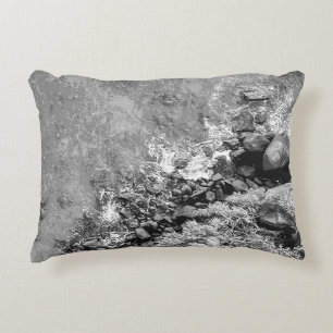 Rocks in the sea, above view 2 decorative cushion