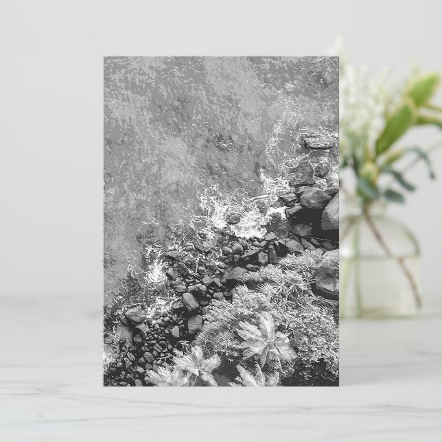 Rocks in the sea, above view 2 thank you card (Standing Front)