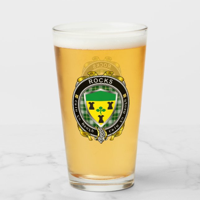 Rocks Irish Shield Beer Glass (Front Filled)
