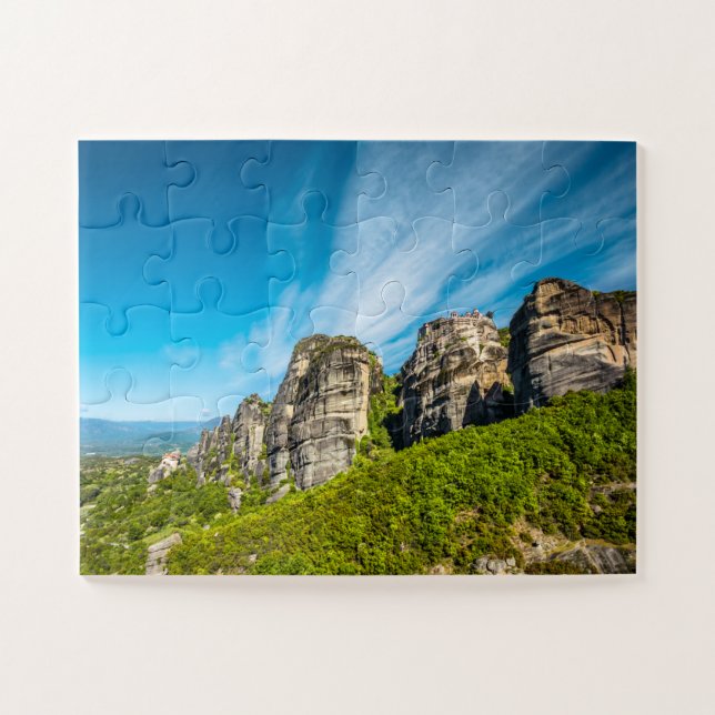 rocks monasteries of Meteora, Greece Jigsaw Puzzle (Horizontal)