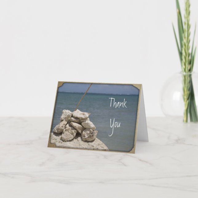 Rocks on Beach Thank You Card (Front)