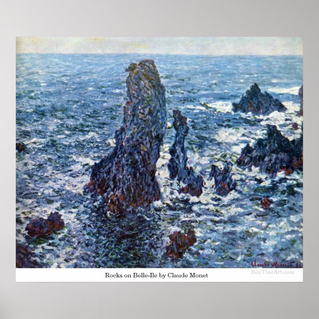 Rocks on Belle-Ile by Claude Monet Poster (Front)