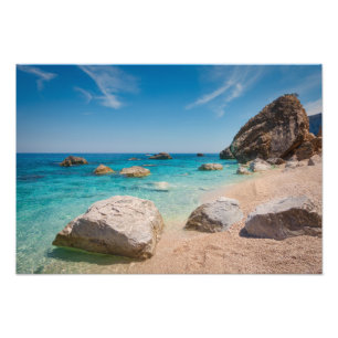 Rocks on Cala Mariolu beach on Sardinia, Italy Photo Print