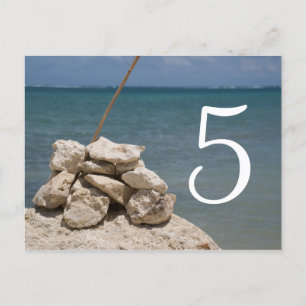 Rocks on the Beach Table Number Postcard