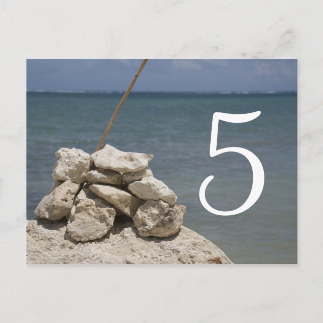 Rocks on the Beach Table Number Postcard (Front)
