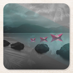 Rocks Square Paper Coaster