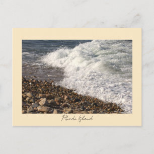 Rocks Waves Rhode Island Postcard