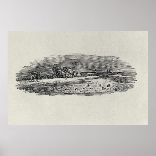 Rocks with Coastal Shipping, Poster (Front)