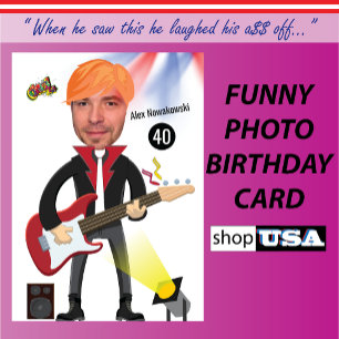 Rockstar 40th Mens Birthday Guitar Funk Funny Joke