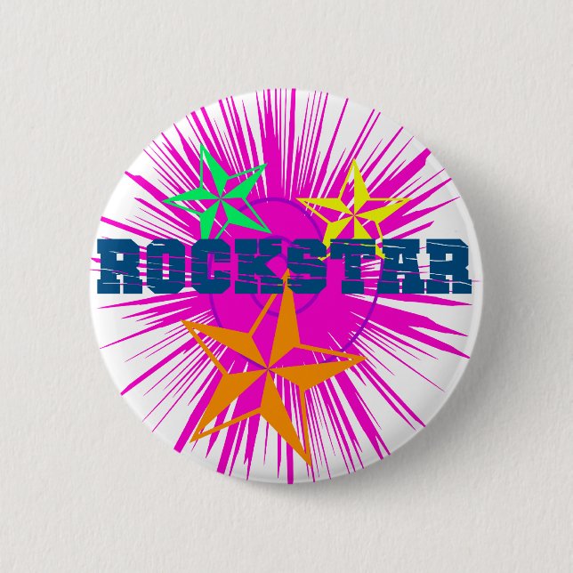 RockStar 6 Cm Round Badge (Front)