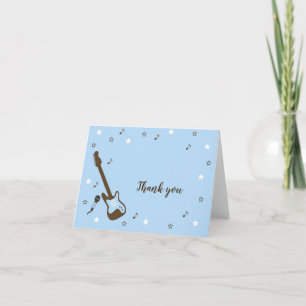 Rockstar baby shower thank you note, blue brown