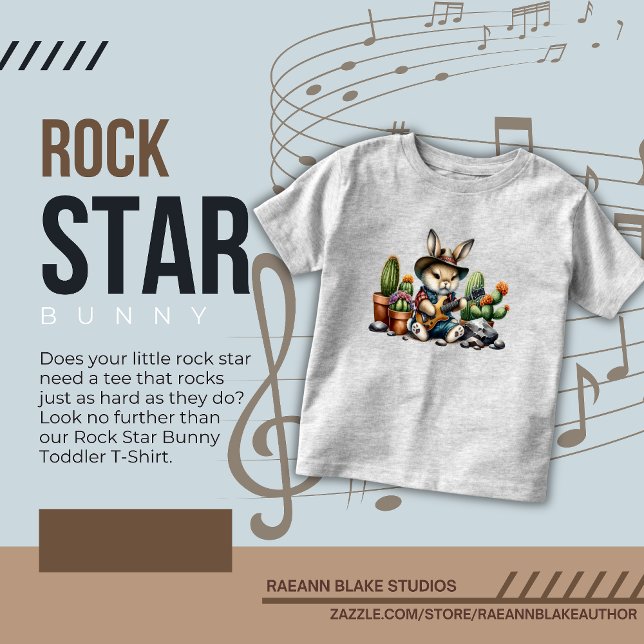 Rockstar Bunny Toddler T-Shirt (Creator Uploaded)