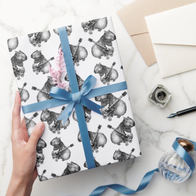 Rockstar Capybara Wrapping Paper (Gifting)