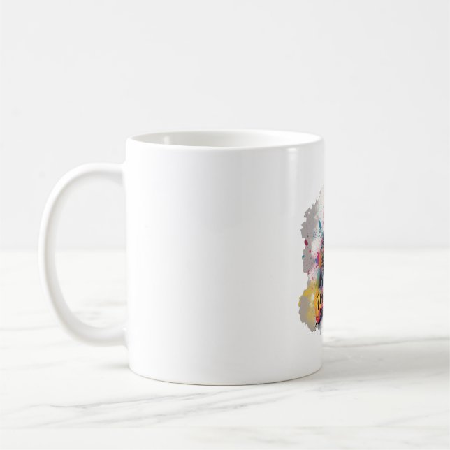 rockstar cat cat lover design  coffee mug (Left)