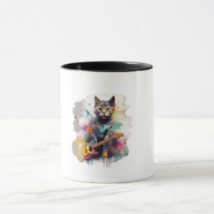 rockstar cat cat lover design mug