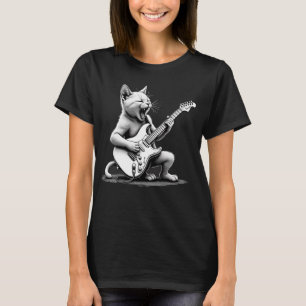 Rockstar Cat Guitar Shredder Tee