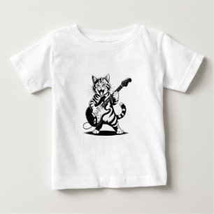 Rockstar Cat Guitar Solo – Funny Music Lover Gift Baby T-Shirt