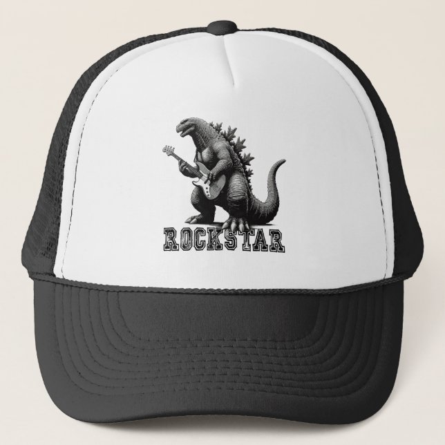 Rockstar dinosaur dragon trucker hat (Front)