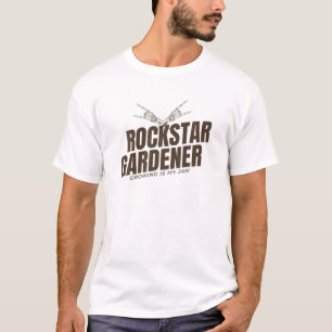 Rockstar Gardener Rebellious Gardener Cool Skeleto T-Shirt