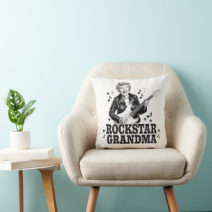 Rockstar Grandma – Fun and Retro Music Design Cushion