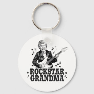 Rockstar Grandma – Fun and Retro Music Design Key Ring