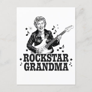 Rockstar Grandma  – Fun and Retro Music Design Postcard