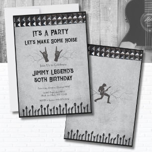 Rockstar Guitarist Birthday Party Invitation