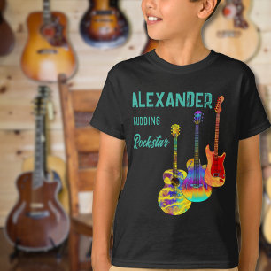 rockstar guitarist colourful guitars T-Shirt