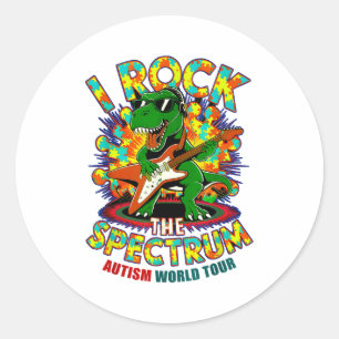 Rockstar I Rock The Spectrum Autism Awareness Tour Classic Round Sticker