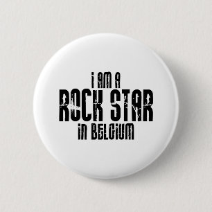 Rockstar In Belgium 6 Cm Round Badge