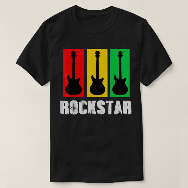 Rockstar Kids Tshirt Vintage Guitar (Design Front)
