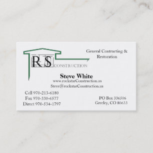 ROCKSTAR Logo, Rockstar Construction, Eric Andr... Business Card