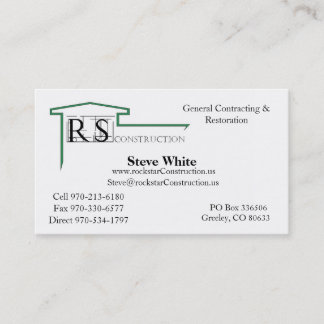 ROCKSTAR Logo, Rockstar Construction, Eric Andr... Business Card