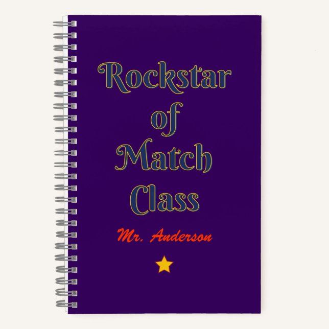 Rockstar of match class  notebook (Front)