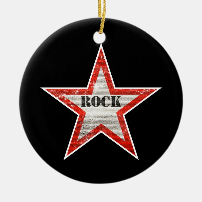 Rockstar Ornament (black background) (Front)