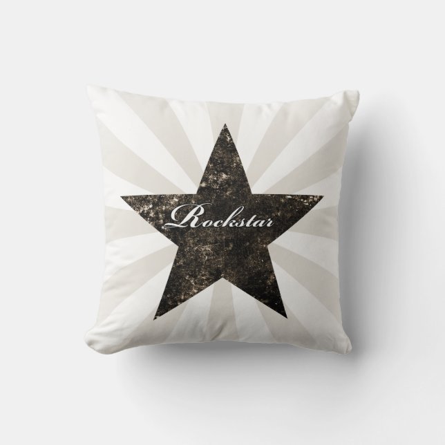 Rockstar Pillow (grunge textures - dark) (Front)