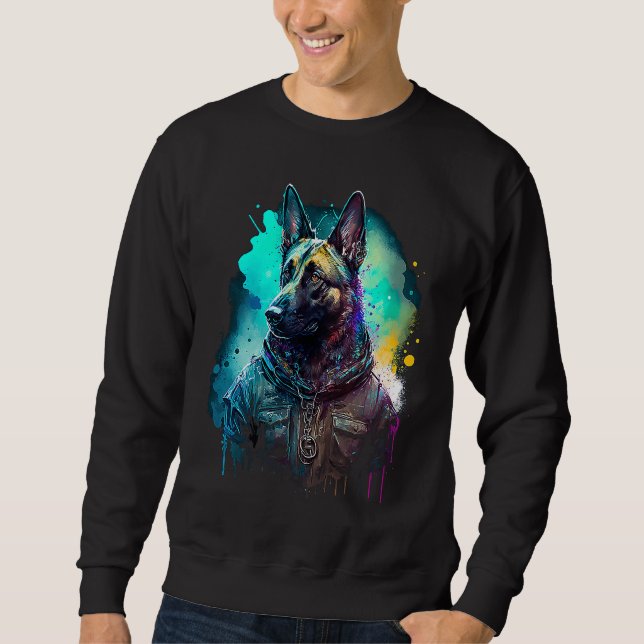 Rockstar portrait Belgian Malinois Sweatshirt (Front)