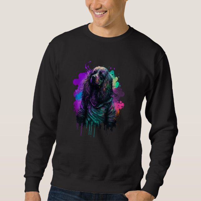 Rockstar portrait Cocker Spaniel Sweatshirt (Front)
