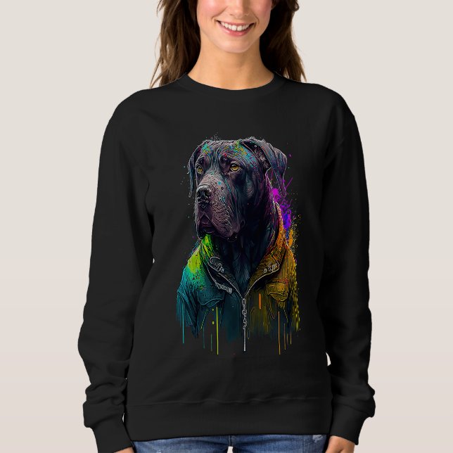 Rockstar portrait italian mastiff Cane Corso Sweatshirt (Front)