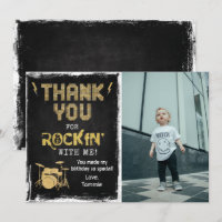 Rockstar Rocker Chalk Grunge Thank You Card