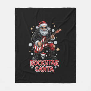 Rockstar Santa Fleece Blanket