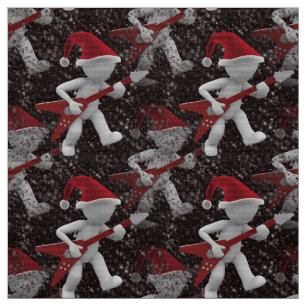 rockstar santa xmas christmas fabric