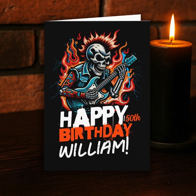 Rockstar Skeleton Guitar Musicians Birthday Card  (Creator Uploaded)