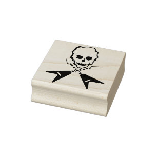 Rockstar skull crossbones illustration art stamp
