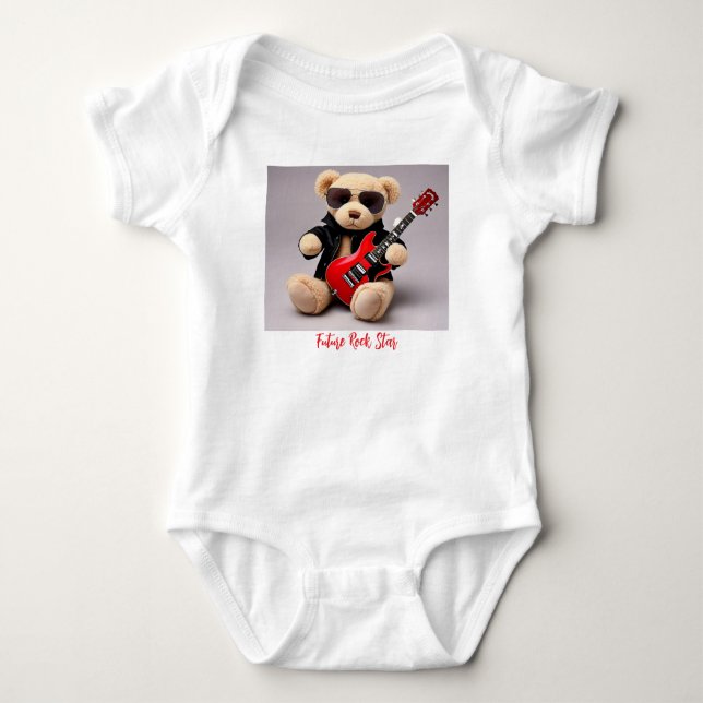 " ROCKSTAR TEDDY " BABY BODYSUIT (Front)