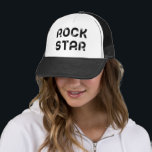 Rockstar Trucker Hat<br><div class="desc">Feel like a Rockstar with this modern and minimalist text design. Fully customisable with your favourite colours.</div>