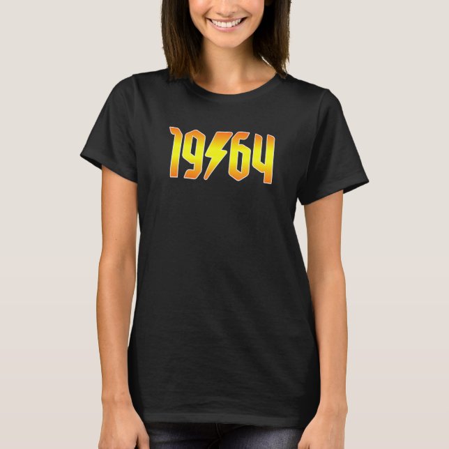 Rockstars are Born in 1964 Birthday Rock N Roll Gr T-Shirt (Front)